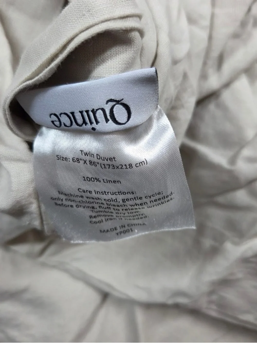 QUINCE European Linen Duvet Cover Set Twin Sand 4968